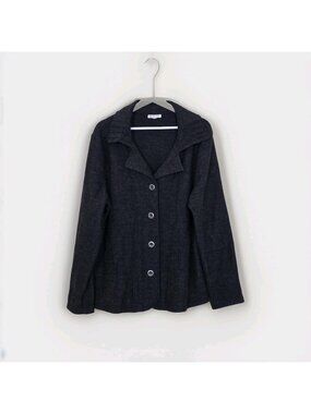 Vtg Spanner Cardigan Women XL Gray Buttons LS Wool Luxury Timeless Grandmacore